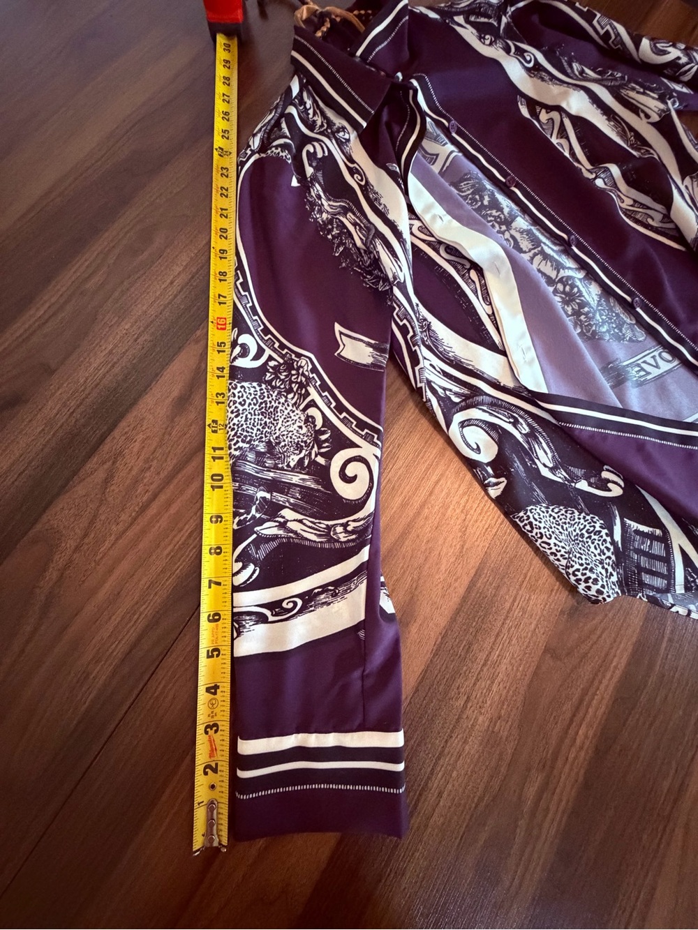 DKNY Purple and White Graphic Button-Down Shirt - Picture 6 of 15